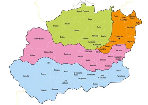 Mappa storica della Diocesi di Saluzzo