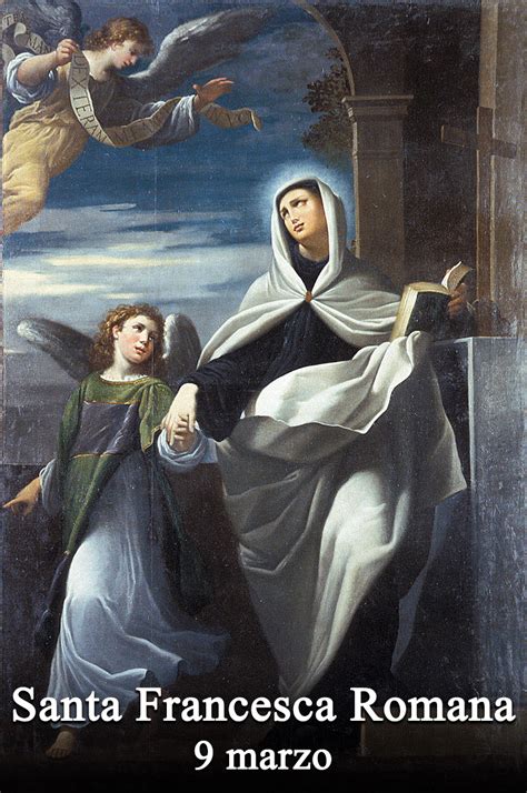 Ritratto di Santa Francesca Romana con abito benedettino e angelo custode