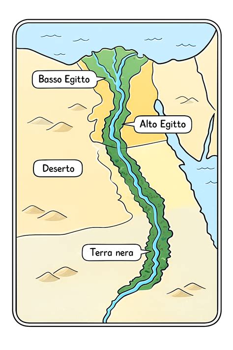 Mappa dell'Antico Egitto e del Vicino Oriente con evidenziate le aree menzionate