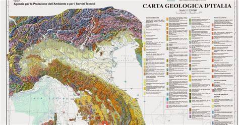 Antica carta geologica dell'Italia o della Francia
