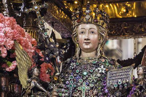Mappa storica o infografica che illustra i luoghi del martirio di Sant'Agata a Catania
