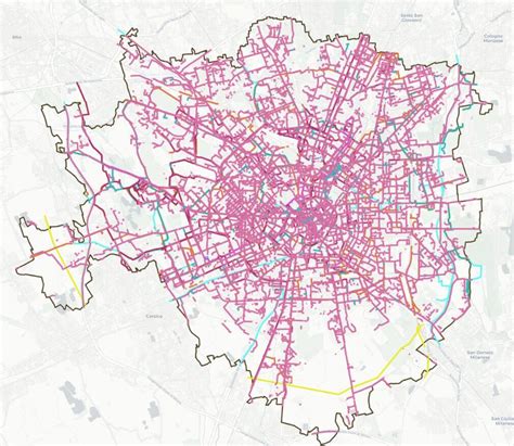 Mappa delle infrastrutture realizzate per il Giubileo 2000 a Roma