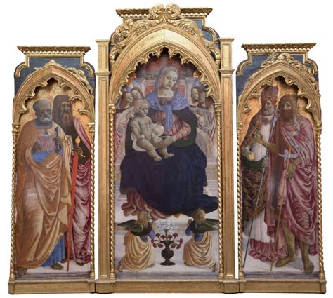 Pala d'altare di Giovan Battista Moroni: Madonna col Bambino, i Santi Pietro, Paolo e Giovanni Evangelista