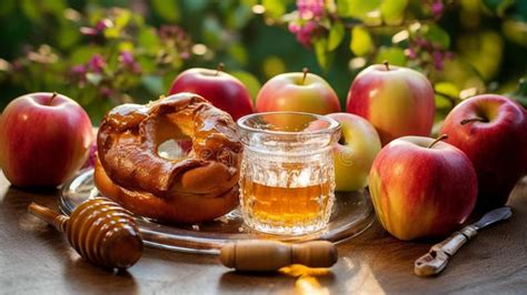 foto di cibi tradizionali della cena di Rosh Hashanah
