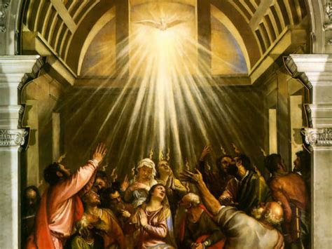 Rappresentazione artistica della discesa dello Spirito Santo