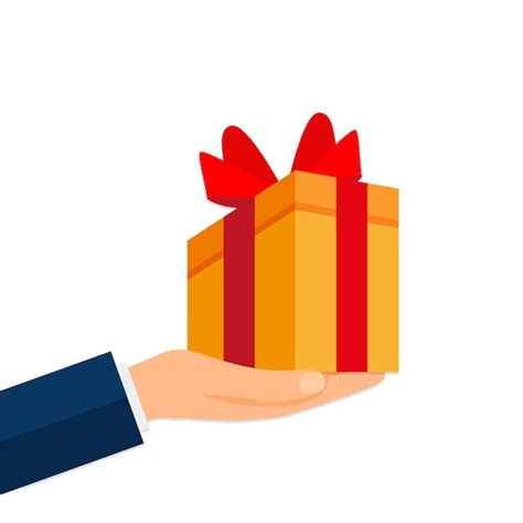 illustrazione di una mano che porge un regalo incartato con un biglietto
