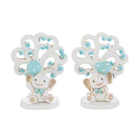 Esempio di bomboniera battesimo a forma di elefantino con palloncino e Albero della Vita