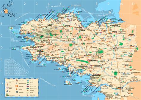carta geografica della Bretagna con l'isola di Ouessant evidenziata