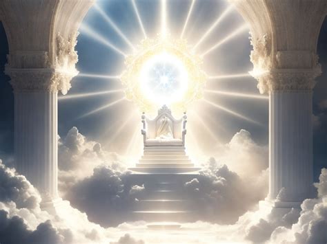 illustrazione del cielo come trono di Dio e la terra come sgabello dei suoi piedi