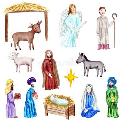 Illustrazione: Sacra Famiglia nella mangiatoia con Maria, Giuseppe e il Bambino Gesù