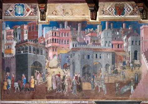 Affresco del Palazzo Pubblico di Siena raffigurante una scena delle Storie della Vergine di Taddeo di Bartolo