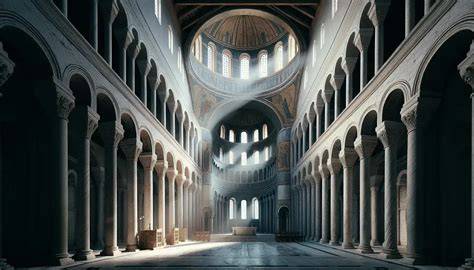 Foto di un'orchestra che si esibisce in una basilica antica, illuminata