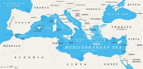 Mappa del Mediterraneo orientale con evidenziate le località di Scitopoli, Cappadocia, Tebaide