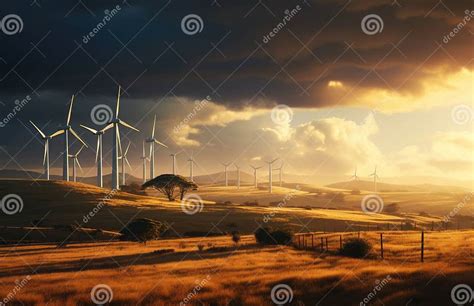 Foto di un parco eolico con un paesaggio naturale sullo sfondo