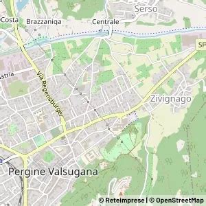 Mappa geografica di Pergine Valsugana e della Valsugana