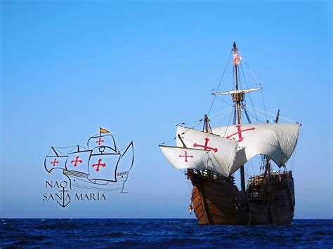 Illustrazione storica della Nao Santa María in mare aperto
