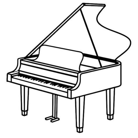 Disegno di un pianoforte a coda in una chiesa
