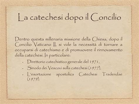 infografica sull'evoluzione della catechesi e i documenti della CEI in Italia dopo il Concilio Vaticano II
