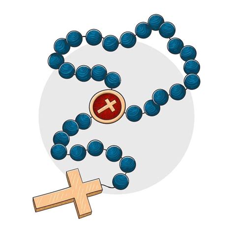 Icona stilizzata di un rosario e di una chiesa per rappresentare i momenti di preghiera e celebrazione religiosa