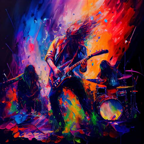 Immagine di una band che suona dal vivo, con luci colorate e atmosfera festosa