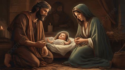 Scena della Natività con Maria e Giuseppe nella stalla.