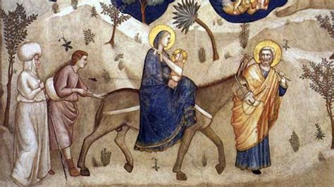 La Sacra Famiglia in fuga verso l'Egitto.