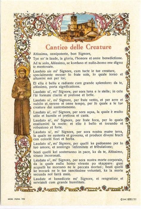 Miniatura del Cantico delle Creature di San Francesco