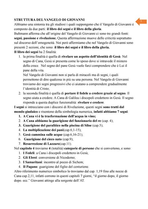 infografica: schema della struttura del Vangelo di Giovanni secondo Léon-Dufour