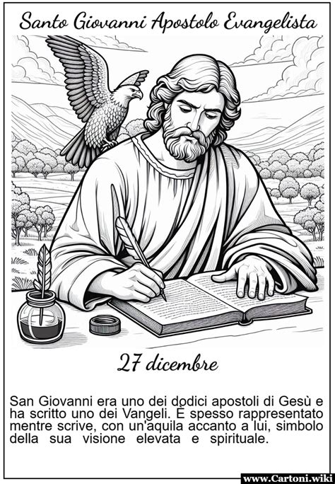 illustrazione: Giovanni Evangelista che scrive il Vangelo ispirato
