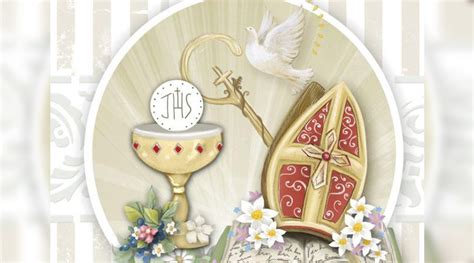 Collage di foto di cerimonie di cresima e documenti parrocchiali