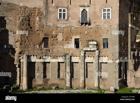 Dettaglio delle colonne romane che adornano la facciata della villa