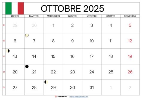 calendario con evidenziate le date dell'1 e del 15 ottobre