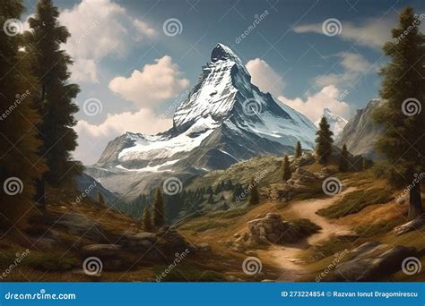 illustrazione di un lupo in un paesaggio alpino