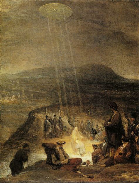 The Baptism of Christ by Aert de Gelder, highlighting the discoidal object