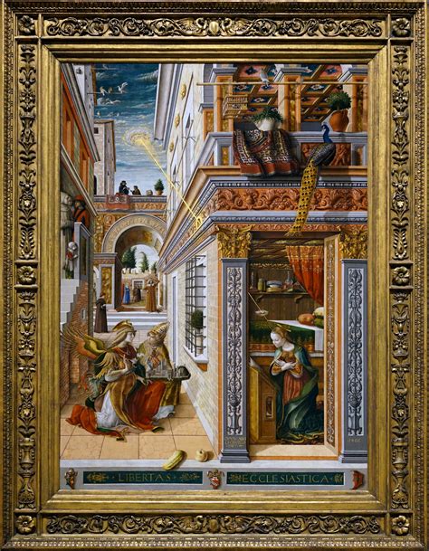 The Annunciation by Carlo Crivelli, detail of the light beam