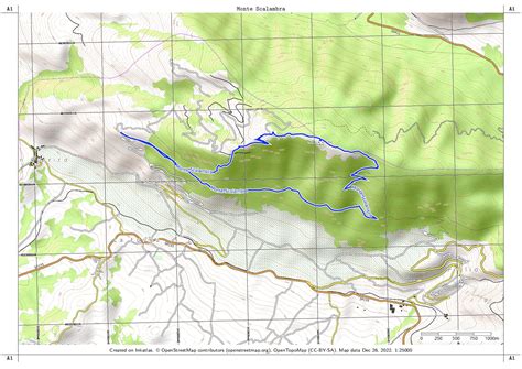 Mappa storica o illustrazione dell'area di Piglio e del Monte Scalambra