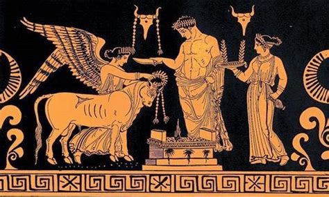 Rappresentazione di un sacrificio animale nell'antica Grecia