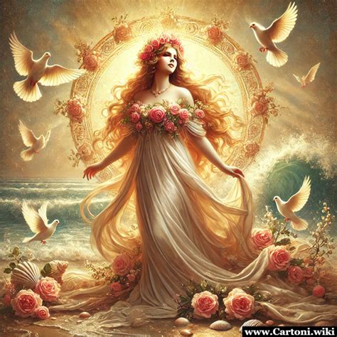 Afrodite a cavallo di un cigno, rappresentazione di una divinità greca