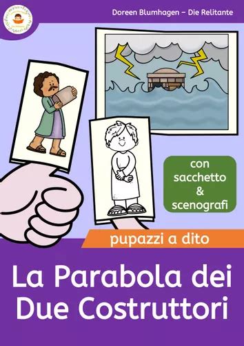 Illustrazione della parabola dei due costruttori: uno sulla roccia, uno sulla sabbia, sotto la tempesta