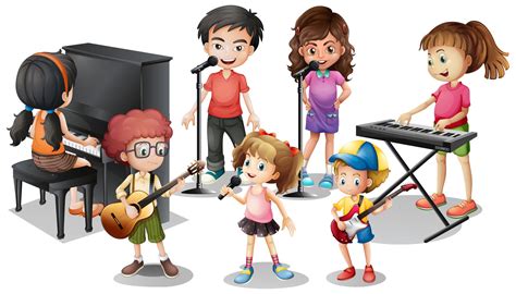 Foto di bambini che cantano e suonano strumenti in una Scuola Domenicale