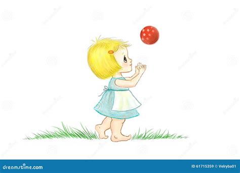 Illustrazione di una bambina che gioca con un Gesù Bambino di cera