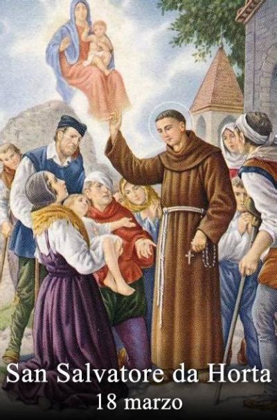 Illustrazione di San Salvatore da Horta che compie un miracolo