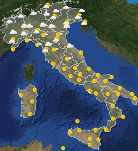 Mappa delle previsioni meteo per la Liguria