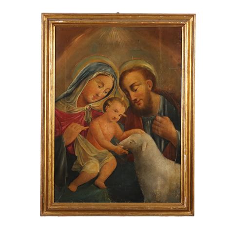 Rappresentazione di una scena sacra o di famiglia, stile ottocentesco