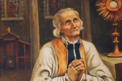 Pittura raffigurante San Giovanni Maria Vianney e il contadino in chiesa