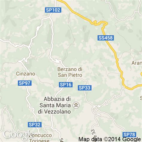 Mappa del comune di Berzano di San Pietro nel Monferrato astigiano