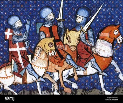 Illustrazione medievale raffigurante le Sacre Piaghe di Cristo o una scena delle Crociate.