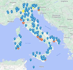 Mappa delle basi aeree italiane
