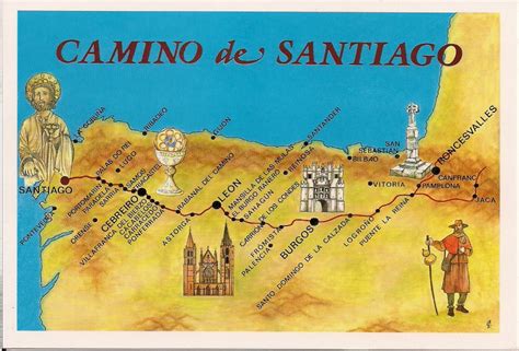 Mappa antica del Cammino di Santiago
