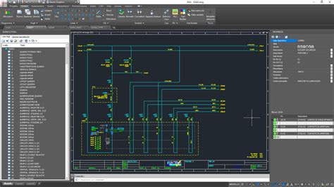 Interfaccia software CAD elettrico con dettagli su siglatura simboli e gestione PLC